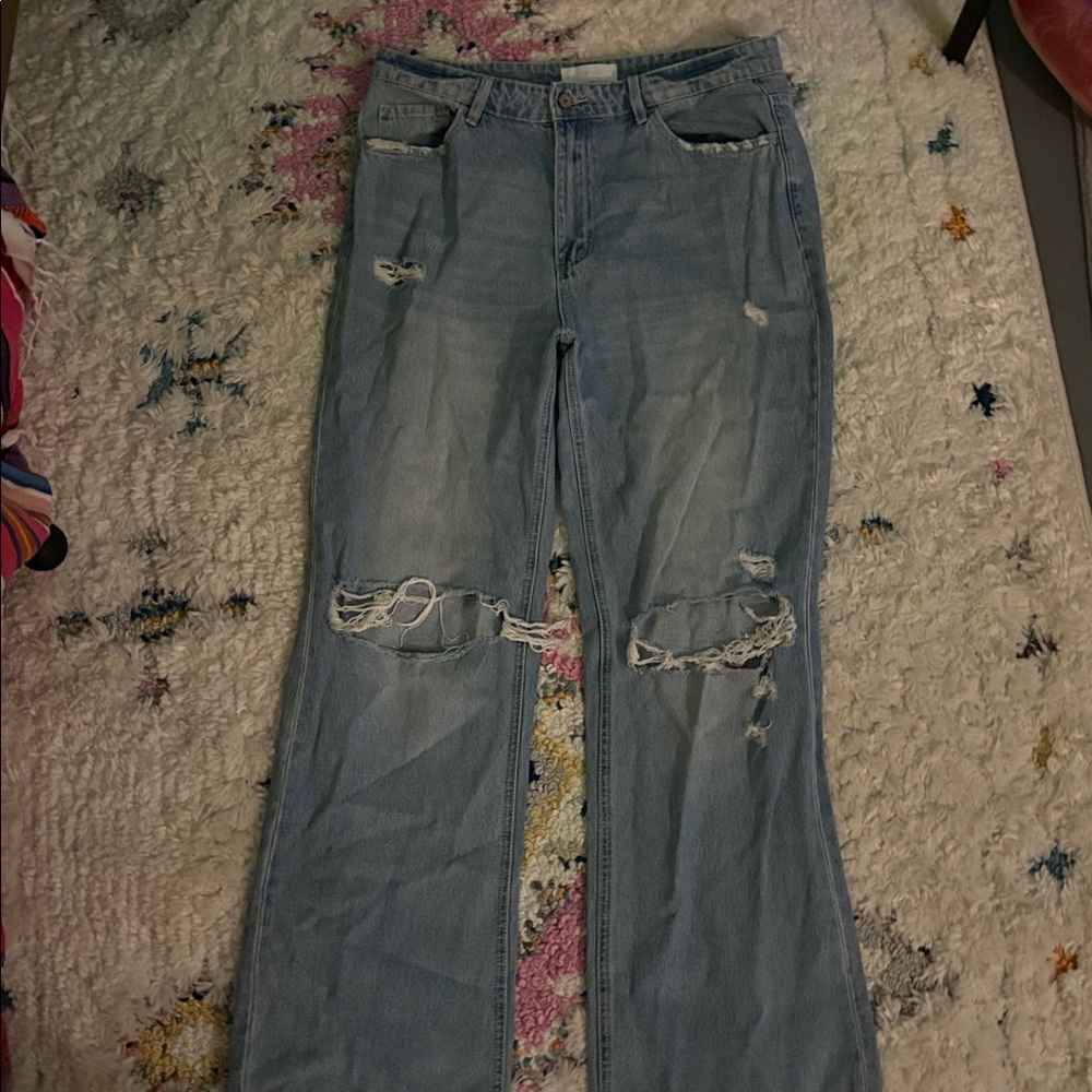 Distressed Light Blue Jeans